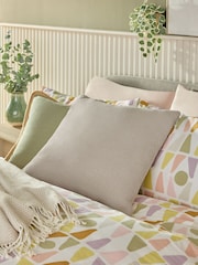 Greige Waffle Woven Cushion - Image 1 of 5