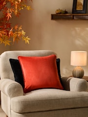 Bright Orange 43 x 43cm Matte Velvet Cushion - Image 1 of 4