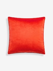 Bright Orange 43 x 43cm Matte Velvet Cushion - Image 2 of 4