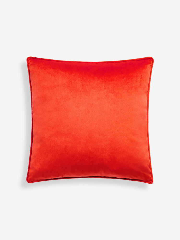 Bright Orange 43 x 43cm Matte Velvet Cushion - Image 2 of 4
