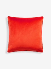 Bright Orange 43 x 43cm Matte Velvet Cushion - Image 3 of 4