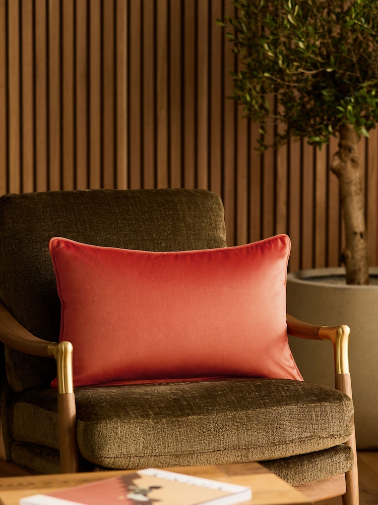 Bright Orange 40 x 59cm Matte Velvet Cushion - Image 1 of 5