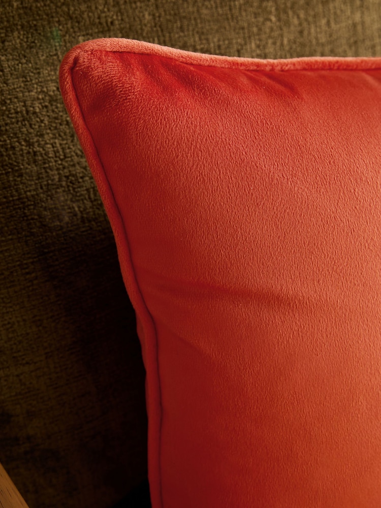 Bright Orange 40 x 59cm Matte Velvet Cushion - Image 2 of 5