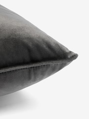 Charcoal Grey Matte Velvet Cushion - Image 3 of 3