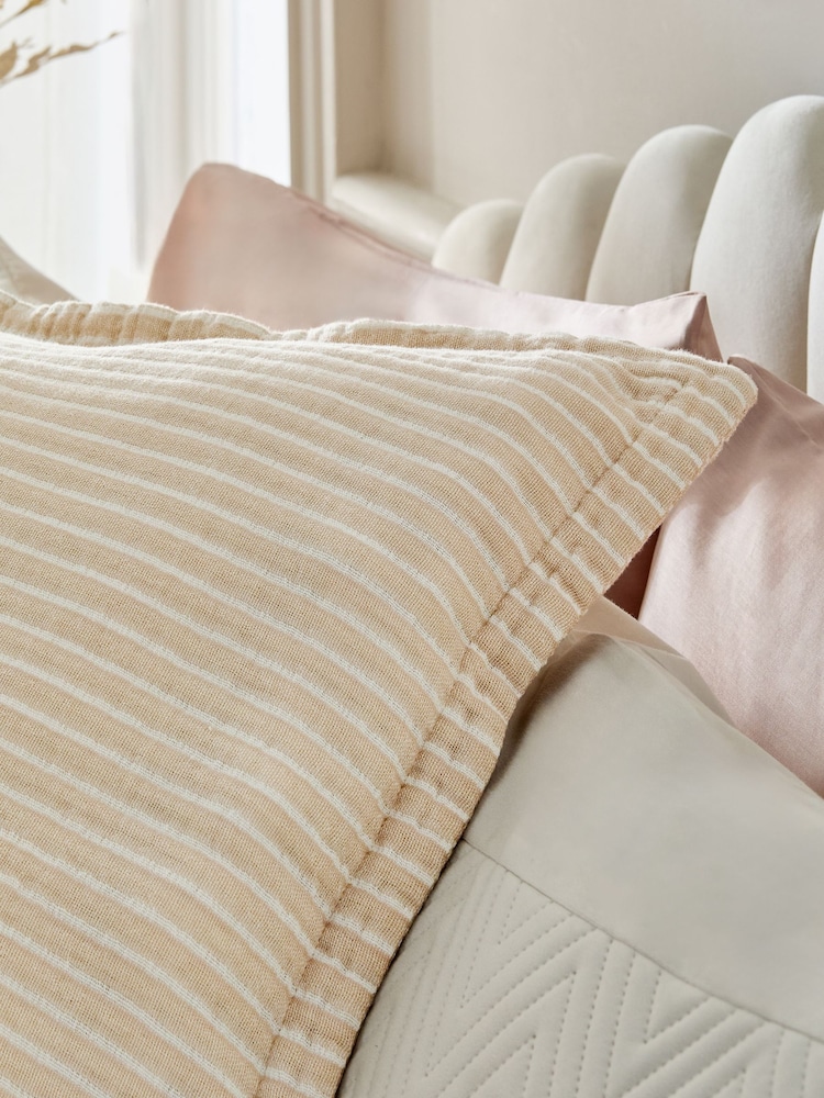 Greige Muslin 100% Cotton Cushion - Image 2 of 5