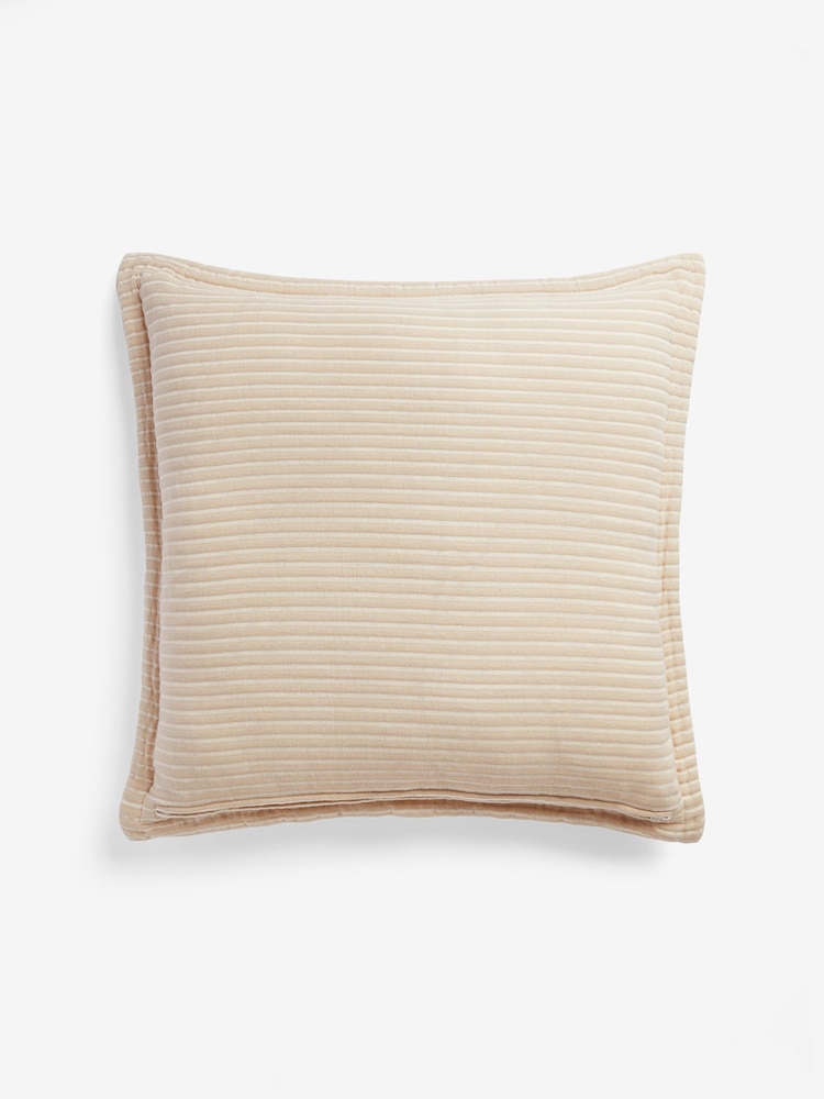 Greige Muslin 100% Cotton Cushion - Image 5 of 5