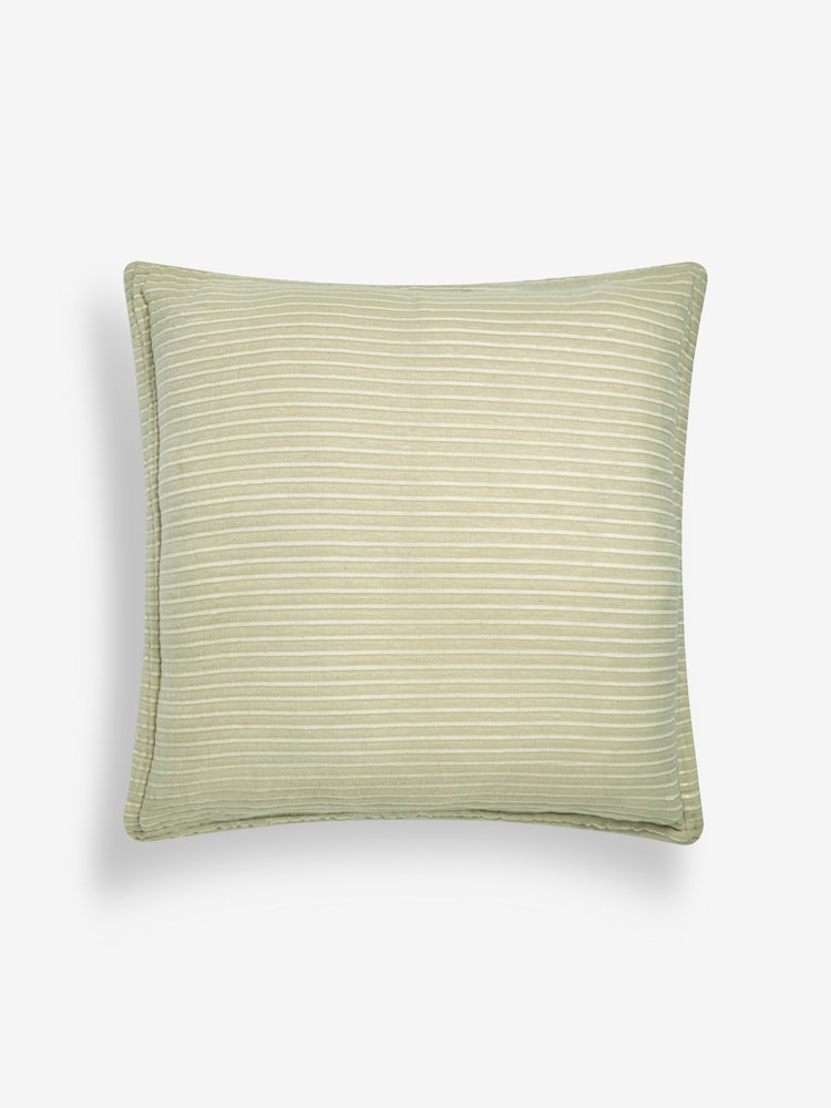 Sage Green Muslin 100% Cotton Cushion - Image 2 of 4