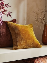 Ochre Yellow 59 x 59cm Camilla Chenille Cushion - Image 1 of 5