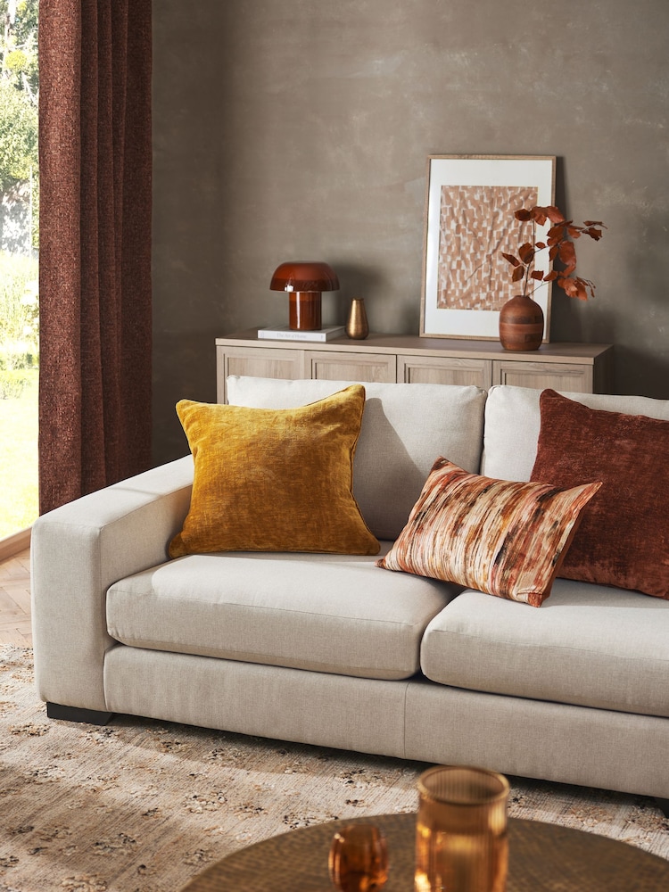 Ochre Yellow 59 x 59cm Camilla Chenille Cushion - Image 2 of 5