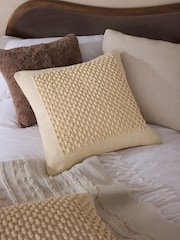 Natural 59 x 59cm Hemmingway Textured Bobble Cushion - Image 1 of 5