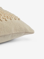 Natural 59 x 59cm Hemmingway Textured Bobble Cushion - Image 5 of 5