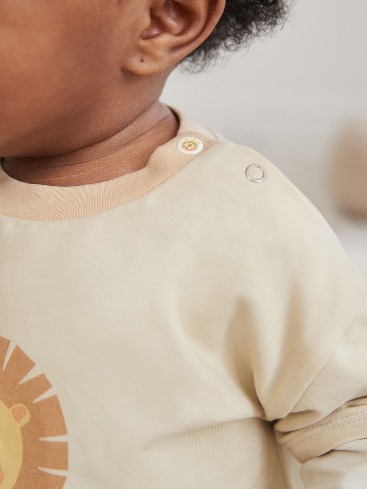 Neutral Lion Baby Top And Leggings Set - Image 5 of 5