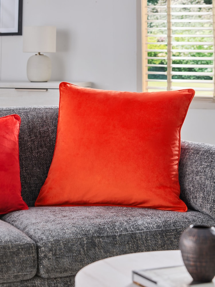 Red 59 x 59cm Matte Velvet Cushion - Image 1 of 5