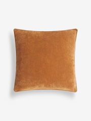 Caramel Brown 45 x 45cm Soft Velour Cushion - Image 3 of 4