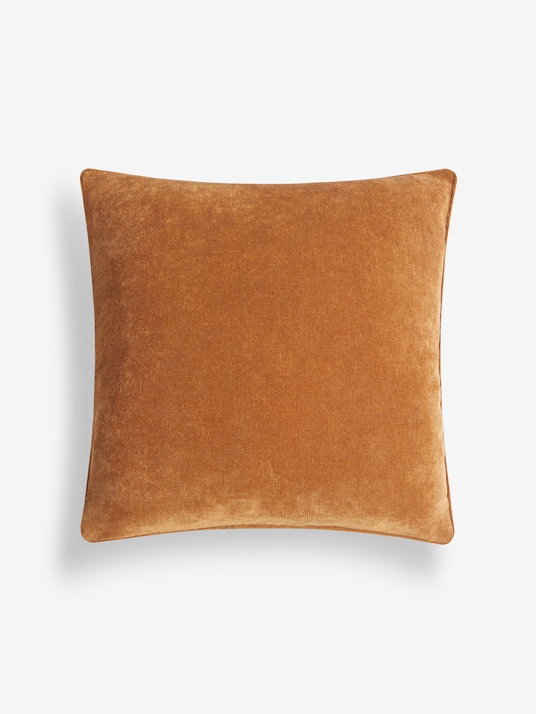 Caramel Brown 45 x 45cm Soft Velour Cushion - Image 3 of 4