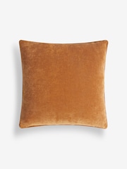 Caramel Brown 45 x 45cm Soft Velour Cushion - Image 4 of 4