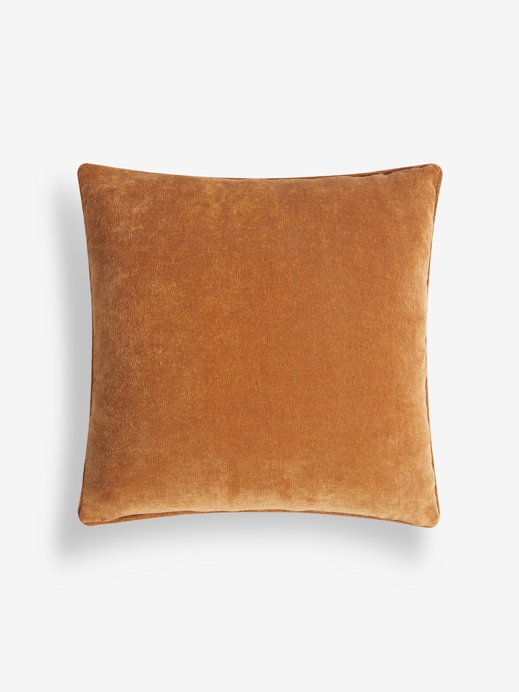 Caramel Brown 45 x 45cm Soft Velour Cushion - Image 4 of 4