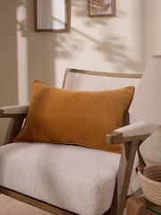 Caramel Brown 40 x 59cm Soft Velour Cushion - Image 1 of 5