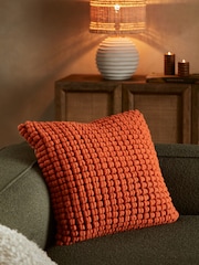 Orange 59 x 59cm Global Bobble 100% Cotton Cushion - Image 1 of 5