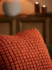 Orange 59 x 59cm Global Bobble 100% Cotton Cushion - Image 2 of 5