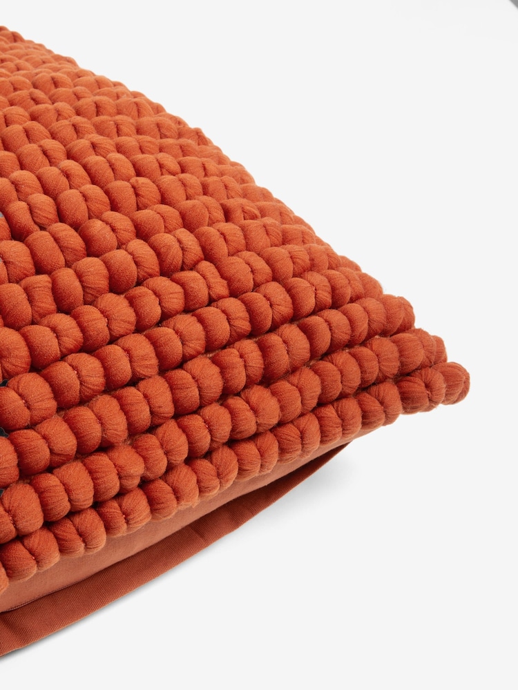 Orange 59 x 59cm Global Bobble 100% Cotton Cushion - Image 5 of 5
