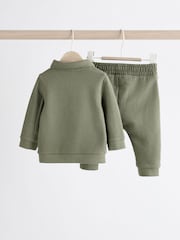 Khaki Green Baby Top And Joggers Set - Image 2 of 15