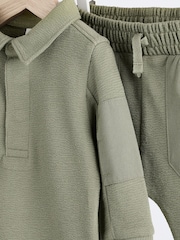 Khaki Green Baby Top And Joggers Set - Image 8 of 15