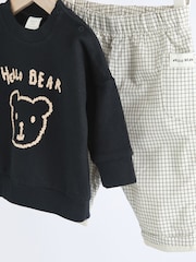 Black/White Bear Baby Sweatshirt and Joggers Set - Image 12 of 16
