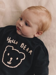 Black/White Bear Baby Sweatshirt and Joggers Set - Image 5 of 16