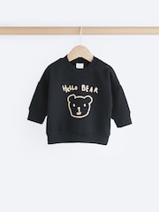 Black/White Bear Baby Sweatshirt and Joggers Set - Image 9 of 16