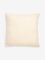Cream Feather Filled Irregular Texture Cushion - Image 1 of 3