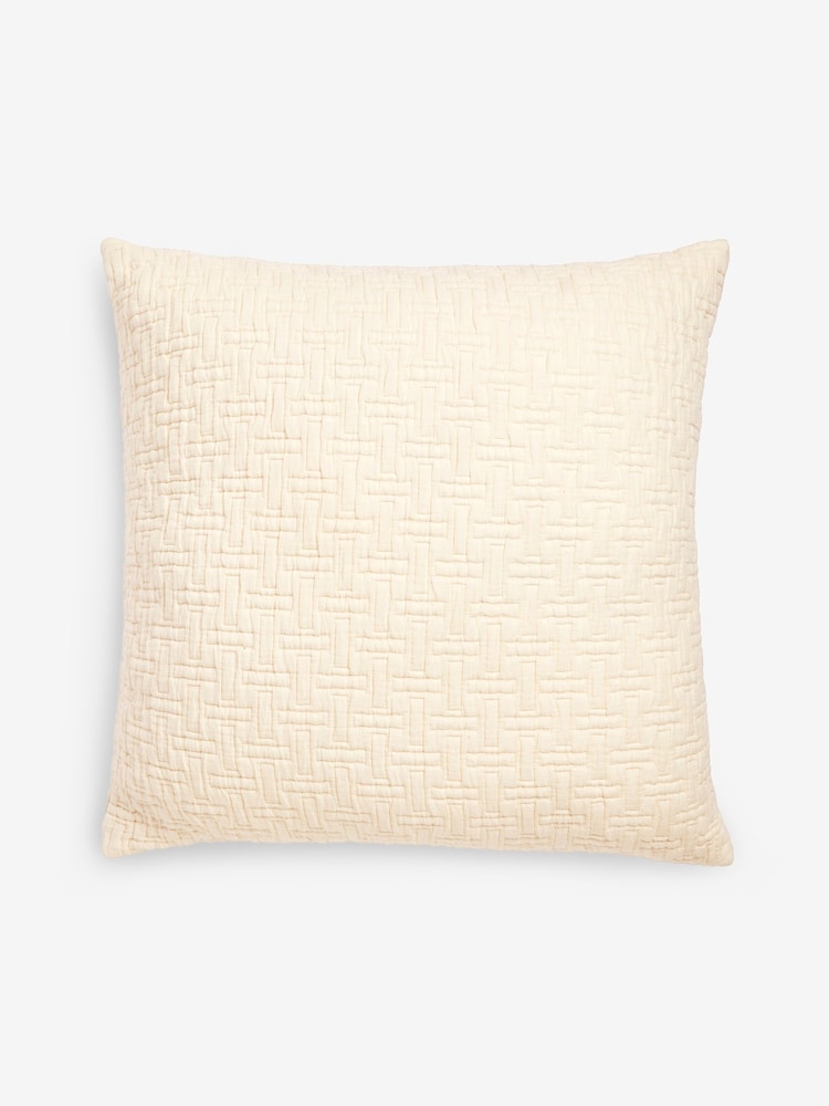 Cream Feather Filled Irregular Texture Cushion - Image 1 of 3