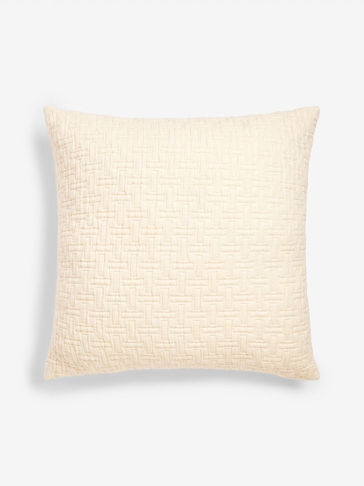 Cream Feather Filled Irregular Texture Cushion - Image 2 of 3