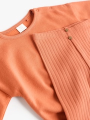 Dusty Orange Baby Sweatshirt And Leggings Set - Image 10 of 12