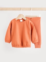 Dusty Orange Baby Sweatshirt And Leggings Set - Image 7 of 12