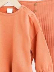 Dusty Orange Baby Sweatshirt And Leggings Set - Image 9 of 12