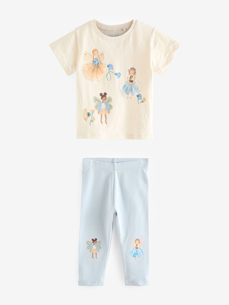 Blue Fairy 100% Cotton Short Sleeve Top and Leggings Set (3mths-7yrs) - Image 1 of 3