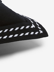 Black 50 x 50cm Lulworth Stitched Flange 100% Cotton Cushion - Image 3 of 5