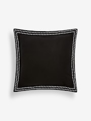 Black 50 x 50cm Lulworth Stitched Flange 100% Cotton Cushion - Image 4 of 5