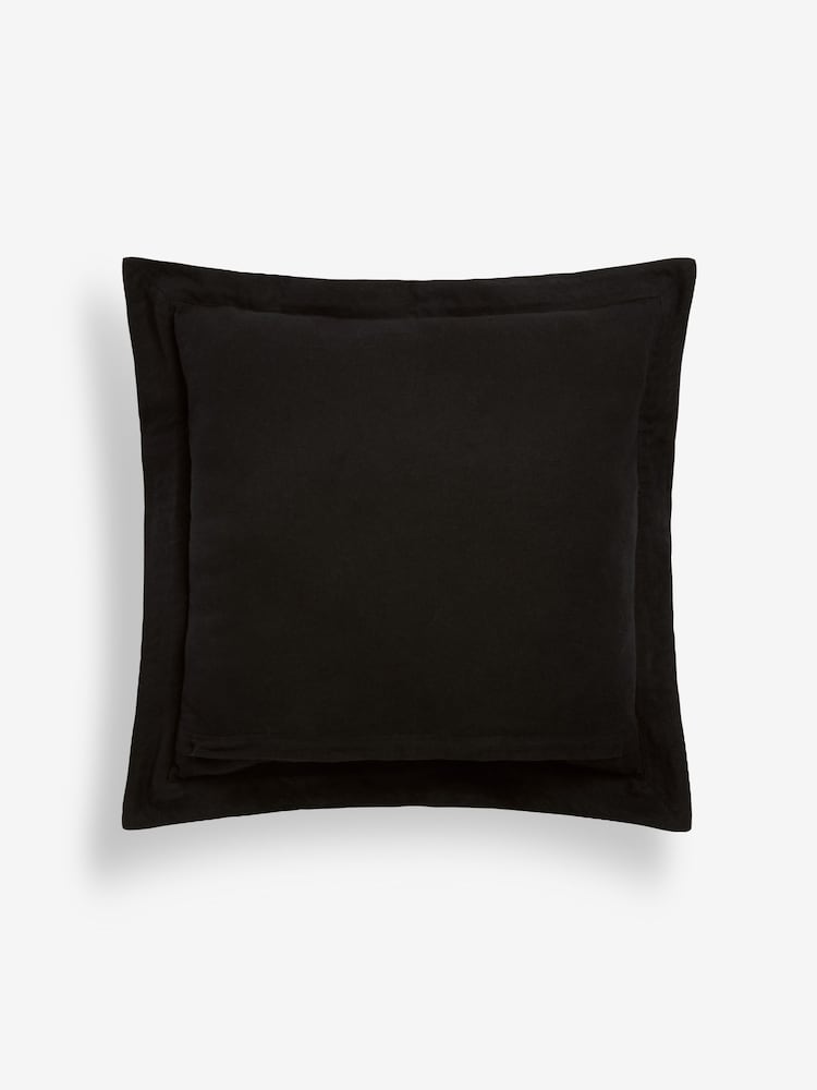 Black 50 x 50cm Lulworth Stitched Flange 100% Cotton Cushion - Image 5 of 5