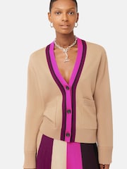 Jigsaw Cream Contrast Cardigan - Image 1 of 7