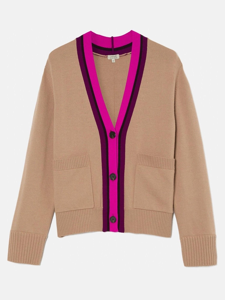 Jigsaw Cream Contrast Cardigan - Image 7 of 7