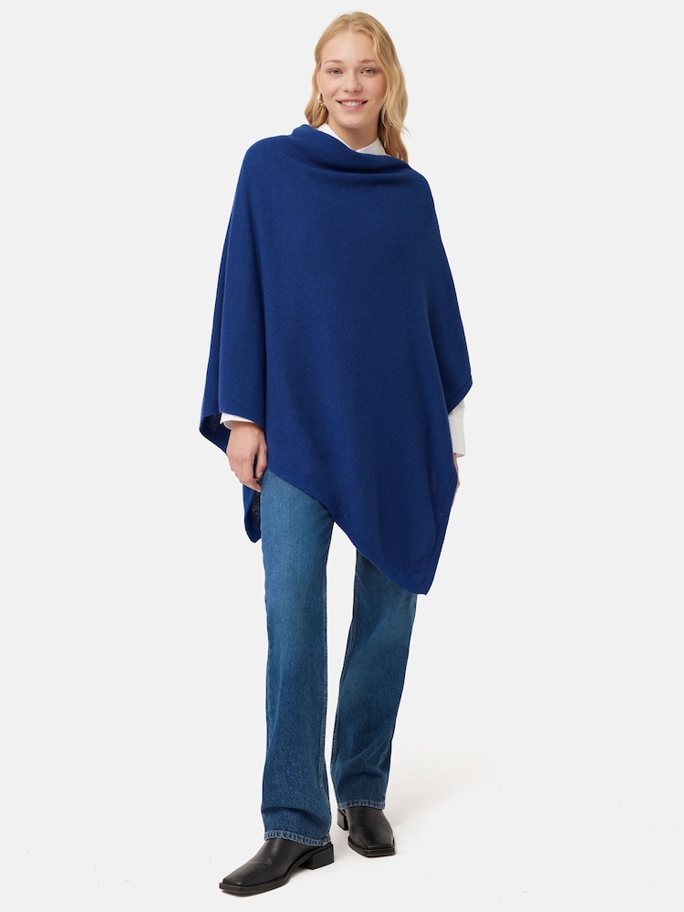 Niebieski - Jigsaw Wool Blend Poncho with Cashmere - Obraz 1 z 1 Niebieski - Jigsaw Wool Blend Poncho with Cashmere - Obraz 1 z 1