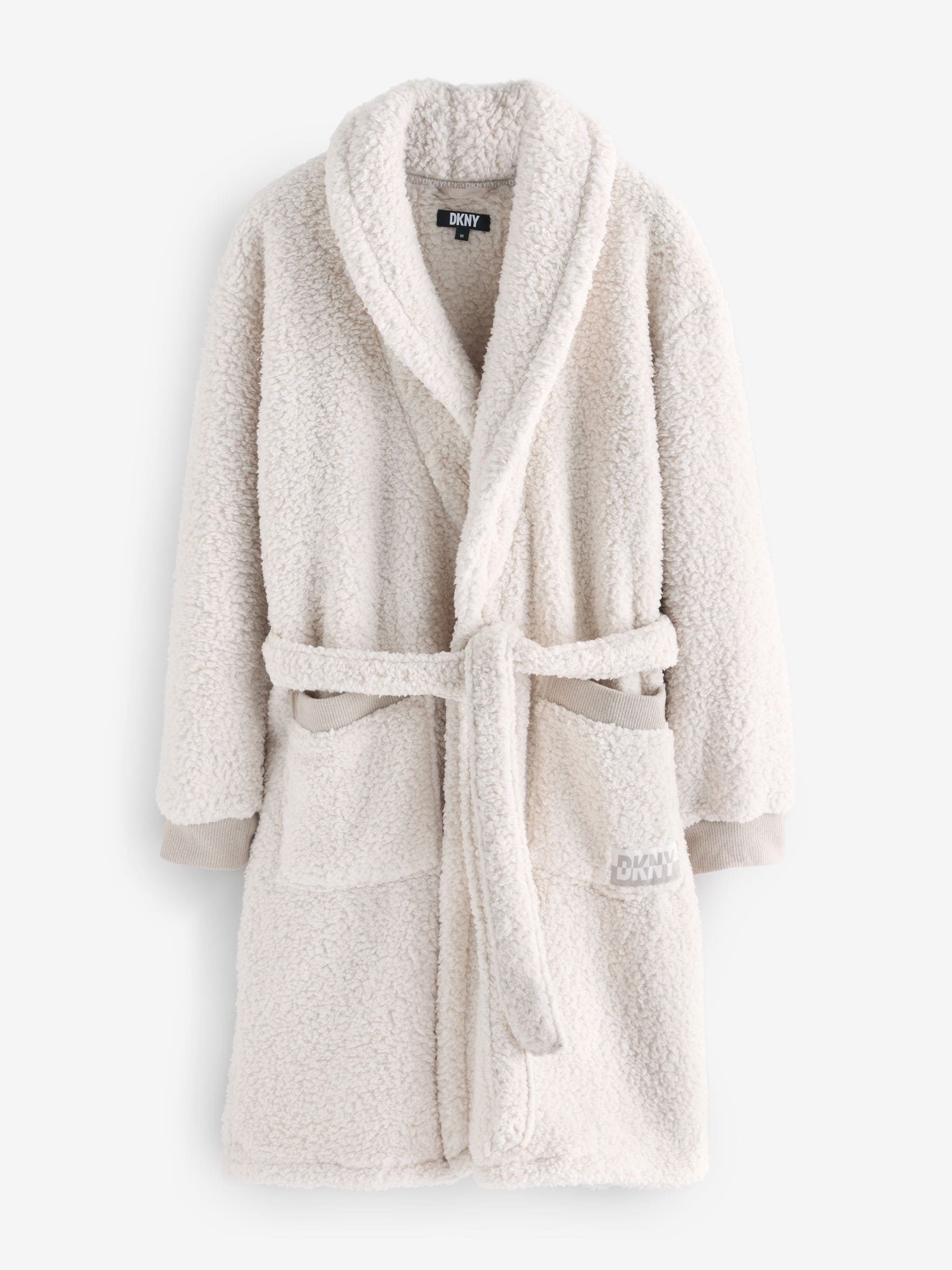 DKNY Cosy Sherpa Fleece Robe Dressing Gown