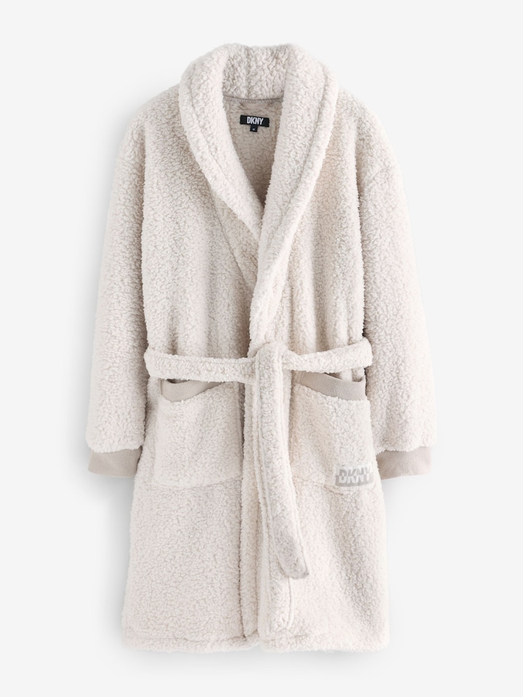 DKNY Cosy Sherpa Fleece Robe Dressing Gown - Image 3 of 3