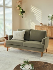 Soft Velvet Sage Green Murphy Compact 2 Seater Sofa In A Box - Image 1 of 9