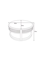 Bronx Frame Contemporary Tweed Linen Natural Abel Wooden Rattan Coffee Table - Image 5 of 9