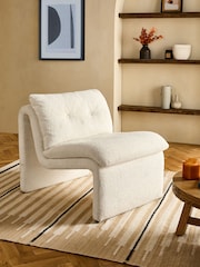 Casual Boucle Oyster Natural Euston Accent Chair - Image 1 of 9