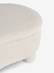 Casual Boucle Oyster Bloor Upholstered Storage Coffee Table - Image 6 of 9