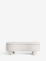 Casual Boucle Oyster Bloor Upholstered Storage Coffee Table - Image 7 of 9